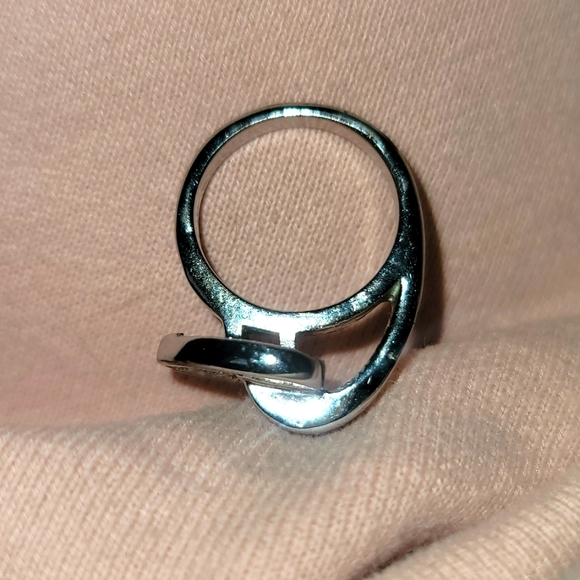 Lia Sophia Silver Tone heart Ring with 27 Crystals. Size 6.5 Vintage - Picture 6 of 11